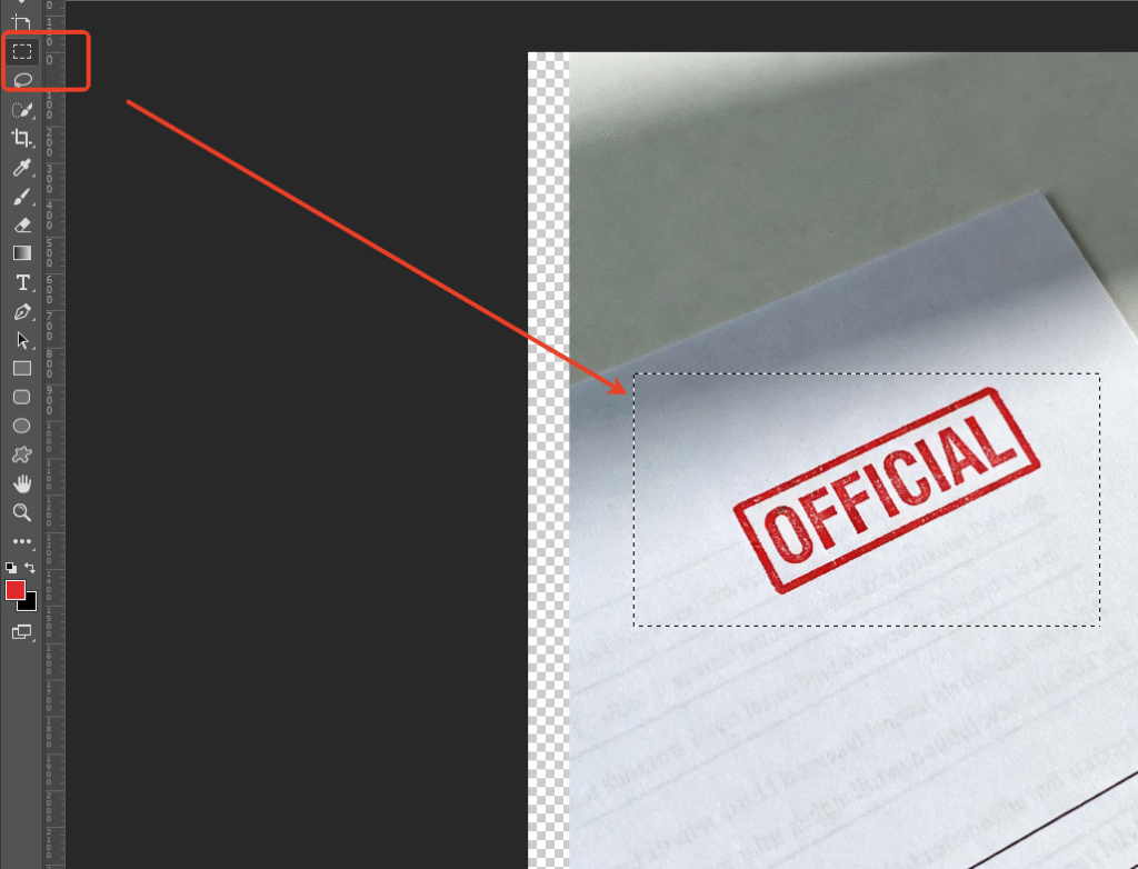 Launch PS, click File > Open to import the document image