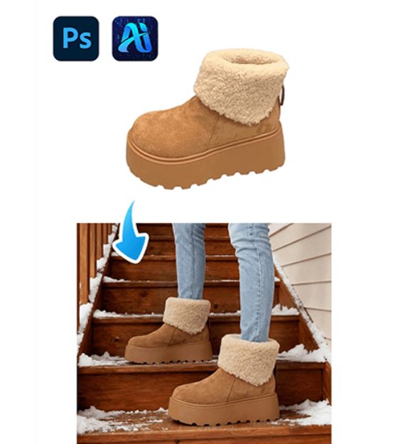 nano banana Snow Boots Replacement: 4-Step Red Mask Workflow for Realistic Winter Footwear Editing