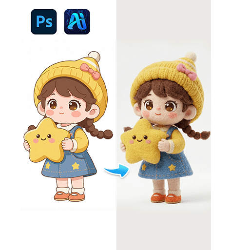 3 Minutes Guide: nano banana 2D to 3D felt effect