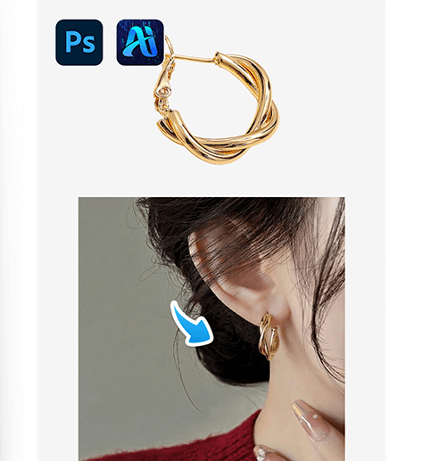 4 Steps to Transfer Earrings with Nano Banana Using the Red Mark Method