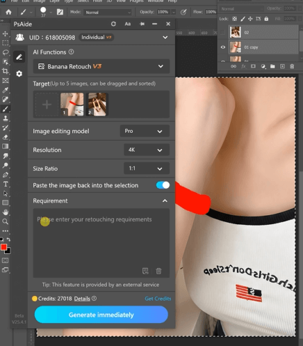 Mark the original bracelet in red