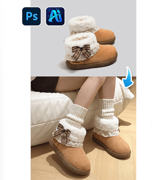 nano banana Winter Boots Transfer: 4-Step Red Mask Method for Model Footwear Replacement