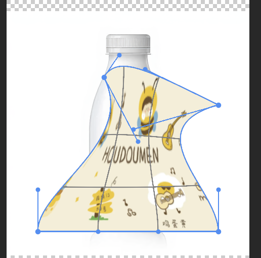 Press Ctrl+T > right-click > Warp and adjust points manually.