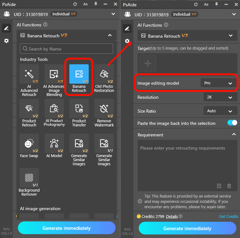 Open your model image in PS