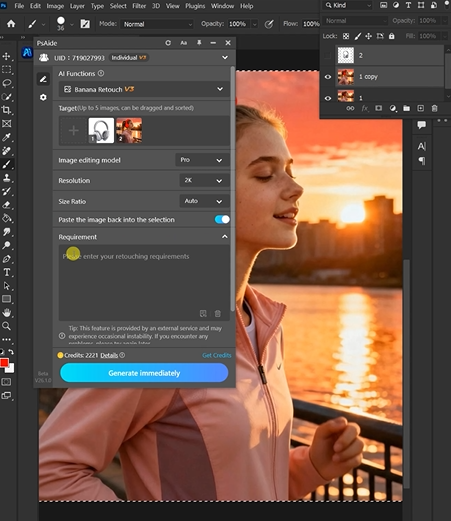Ensure headphones visible