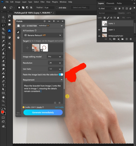 Mark bracelet clearly