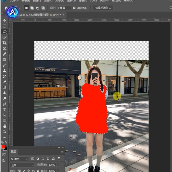 Preprocess the model image Open the image in PS