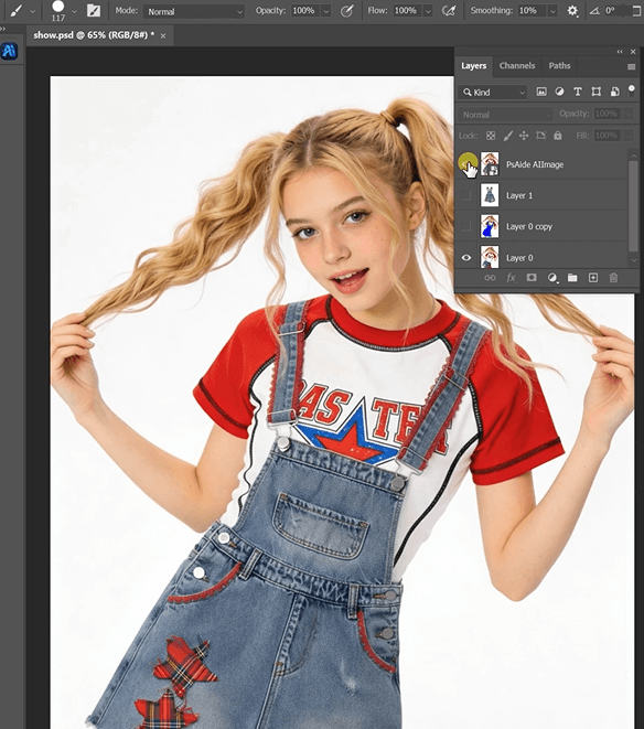 Generate nano banana denim skirt replacement