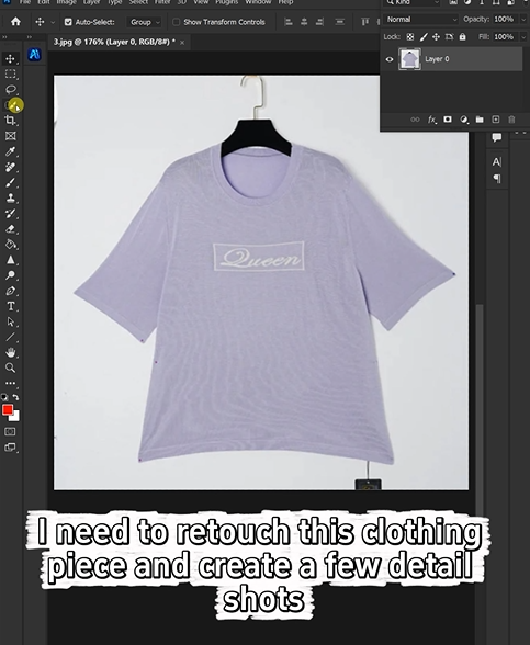 Open your T-shirt photo in Photoshop.